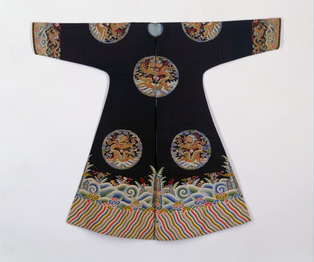 图片[1]-Kesi Shi Qing Di Ba Tuan Long Cotton Coat-China Archive